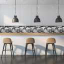 2 x Blujellyfish Glass Tile Backsplash Wall Black Silver Subway Mosaic Tile-Sample Watch (Small Sample (1 Sheet), Chocolate Brown)