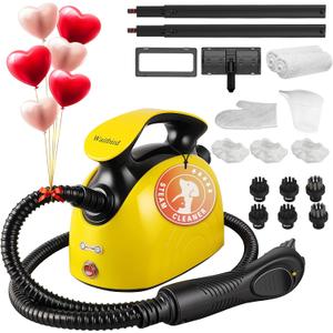 Steam cleaner, 1500w Steamer Cleaning Fast Heating Multi-Surface Steam Cleaner for HomeSteamer Cleaning for Grout (Yellow)