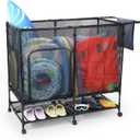 XL Pool Float Storage, Pool Storage, Pool Toy Storage
small tray table, iron, 360° Swivel Wheels, Zippered Door, storage Slippers, Swim Rings, for Indoor, Outdoor, garden (M)