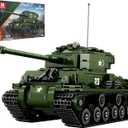 Reobrix M4A3E8 Sherman Tank Building Set,WW2 Military American Armed Tanks Building Block Set for Military Fans,World of Tanks Authorized Products 77030,Ideal Gift for Adults Boys Age 14+,836 PCS