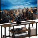 Furinno Turn-N-Tube No Tools 3D 3-Tier Entertainment Stand up to 50 inch TV, Amber Pine/Black