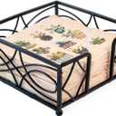 Boston International Wave Design Cocktail Napkin Holder Caddy, Black