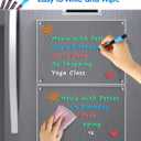 MaxGear 16"x12" Clear Acrylic Magnetic Whiteboard Fridge Dry Erase Board with 4 Markers and 1 Cloth, Reusable Kitchen Refrigerator Blank Memo Meal Planner to-Do List Grocery List Pad for Home Planner
