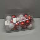 42 Pcs Christmas Ornaments, Various Styles of Christmas Ball Ornaments, Shatterproof Christmas Balls for Holiday Xmas Tree Decor, Hanging Ornament for Indoor Decoration (Red & White)