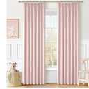 Baby Pink Modern Pinch Pleated Curtains & Drapes 84 Inch Length 2 Panels Set for Living Room, Blackout Thick Linen Blend Thermal Privacy Baby Girls Room Window Curtain with Hooks Ring 40"x84"