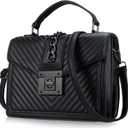 Top Handle Bag Quilted Crossbody Bags Trendy Designer Handbags for Women Black Leather Cross Body Satchel Purses Shoulder Bag