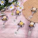 Whaline 6Pcs Highland Cow Badge Reel Retractable with Clips Cute Cow ID Card Name Badge Holder for Nurse Doctor Teacher Student Office School Supplies