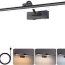 23.6 Inch Battery Operated Picture Lights for Wall Rechargeable Art Lighting for Paintings Wireless Gallery Lights with Remote Control and Dimmable Timed Off Black Wall Lights