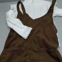 6T Toddler Little Girl V Neck Corduroy Pinafore Overall Jumper Dress Turtleneck Long Sleeve T-Shirt and Knee-Length Dresses Set 2 Pieces Fall Winter Outfits Size 6 Spring Clothes, 6-7 Years, Coffee