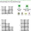 C&AHOME Cube Storage Organizer, 6-Cube Shelves Units, Closet Cabinet, DIY Plastic Modular Book Shelf, Ideal for Bedroom, Living Room, Office, 36.6" L x 12.4" W x 36.6" H Grey UPCS06G