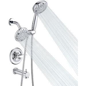 Replacement Faucet Shower Trim Kit for Delta 1300/1400 & 13/14 Series, Tub Shower Faucet Set, High Pressure Dual Shower Head Combo - Chrome (Valve/Cartridge Not Included)