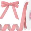 Pink Velvet Ribbon 5/8 Inch 15 Yards Velvet Fabric Vintage Pink Valentines Day Decor Ribbons for Bows Choker Gift Wrapping Hair Home Decor Wreaths Decorations