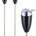 CO-Z 2pc Adjustable Ash Tray Set, 2-in-1 Standing Ashtray for Outside Patio Indoor Use, 20"-35" Windproof Freestanding Tabletop Cigarette Butt Disposal, Covered Ash Holder with Weighted Base, Black