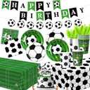 187 PCS World Cup 2026 Soccer Party Decorations Kit, Football Birthday Party Supplies - Includes 300g Heavy Duty Plates, Napkins, Cups, Banner, Tablecloth for Sports Theme Party, Serves 20