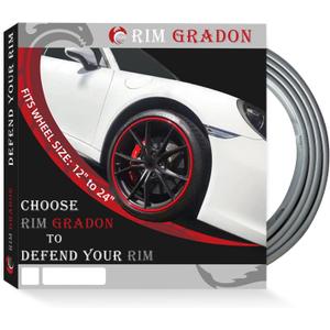 4-Pack Alloy Rim Protector for Car Wheels–Fits 12 to 24 Inch Wheels – No-Scratch Rim Guards for Curb Rash & Scuffs–Adhesive-Free Universal Fit Wheel Edge Protectors (Grey)