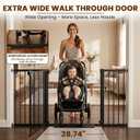 Mumeasy Extra Wide Large Baby Gate for Doorways, 36-66" Walk Through Wide Long Dog Gate for Door & Stair, Auto Close Dual Swing Pressure Mounted Child Safety Gate for Toddlers, Puppies & Pets, Black