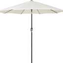 Blissun 9' Outdoor Patio Umbrella, Outdoor Table Umbrella, Yard Umbrella, Market Umbrella with 8 Sturdy Ribs, Push Button Tilt and Crank (Grey)
