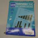 Samsill 100 Pack Transparent Printer Sheets, Projector Film, Clear Transparency Film for Laser Jet Printers, 8.5 x 11 Inch Sheets - Black Image Only,