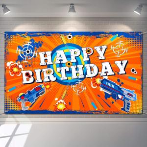 Dart Battle Happy Birthday Backdrop Party Decorations Dart Theme Party Photo Background Birthday Table Decorations for Kids Boys