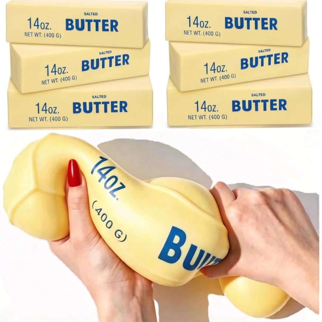 10in Giant Butter Squishy Shaving Cream Filled,14oz Squeeze Stress Balls,Large Butter Stick Stress Relief Slow Rising Fun for Anxiety Relief Party Favors ,Large Slow Rising squishys(Stretchable) (big)