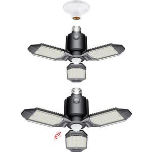 Motion Sensor Garage Light, 80W Garage Lights Ceiling Led Motion Activated,Dusk to Dawn Sensor Lights,Ultra Bright LED Shop Light Bulb,Screw in Shop Lights for Barn,Basement(2Pack)