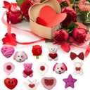 Anditoy 100 PCS Valentines Day Mochi Squishy Toys Squishies for Kids School Class Classroom Valentines Day Cards Gifts Prizes Party Favors