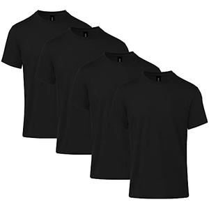 Gildan Adult Softstyle CVC Short Sleeve T-Shirt, Style G67000/G64000CVC, Multipack, Pitch Black (3-pack), Large