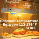 36-Inch Food Heat Lamp Warmer - Stainless Steel Infrared Strip Electric Heater 2 in 1 Overhead & Haning Food Warmer Light Commercial Grade for Restaurant Buffet Catering Kitchen BBQ 750W, Silver