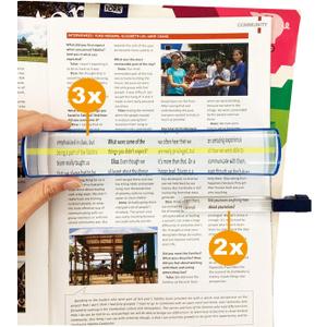 MAGDEPO 3X Raised Bar Magnifier 8" Dome Top Reading Magnifier Optical Acrylic Magnifying Glass with Stand Desktop for Elderly and People with Low Vision Reading Small Prints, Books, Newspapers, etc.