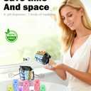 Pill Organizer,Pill Dispenser with 7 Large Compartments,Portable Pill Box for Travel, Anti-Mix Design & Wide Opening Design, Easy Access to Vitamin Dispenser, Includes 20 Blank Stickers(Purple)