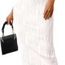 PRETTYGARDEN Women's 2025 Summer Sleeveless Bodycon Dress Textured Back Slit Sexy Cocktail Party Midi Dresses (XX-Large, White)