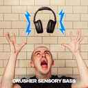 Skullcandy Crusher 720 Wireless Sensory Bass Headphones - True Black | Multi-Sensory Bass, Over-Ear Fit, Bluetooth, THX Spatial Audio, 65 Hours Battery, Microphone, Gym, Fitness, Studying, Music