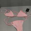 SHERRYLO Thong Bikini Swimsuit for Women Brazilian Bottom Triangle Bikinis Top Bathing Suit (Medium, Light Pink)