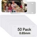50 PCS Sublimation License Plate Blanks 6"X12" x 0.65mm,White Metal Aluminum Automotive Front License Plate Tag