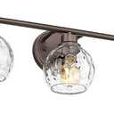 Emliviar Large Vanity Wall Lighting Over Mirror, 5-Light Rustic Bath Wall Mounted Lamp with Water Ripple Globe Glass, Oil Rubbed Bronze Finsh, YE295BG-5W ORB-WG