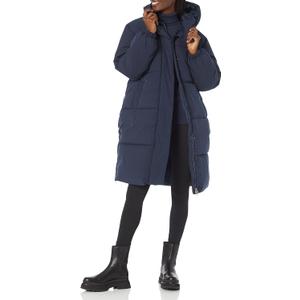 Amazon Essentials Women's Oversized Long Hooded Insulated Puffer Jacket (Available in Plus Size), Navy, X-Small