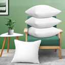 Acanva Square Premium Throw Pillow Inserts with Microfiber Filled, Lumbar Support Decorative Stuffer for Sofa Bed Couch & Chairs, 14x14 Inch(4 Count), White