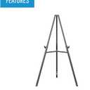 MasterVision Quantum Heavy Duty Display Easel, 35.62" to 61.22" High, Plastic, Black, Modern