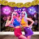 Sensfun 80's Party Backdrop Back to The 80s Retro Disco Ball Night Club Neon Birthday Photography Background Hip Hop Rock 1980s Party Decorations Let's Glow Crazy Photo Backdrops Studio Props 7x5ft