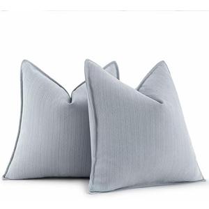 MIULEE 20x20 Inch Aqua Blue Decorative Couch Pillow Covers Set of 2 Chenille Throw Pillow Covers Coastal Farmhouse Cushion Cases with Elegant Design for Home Decor Sofa Bedroom Living Room