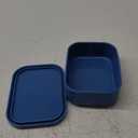 Silicone Freezer Trays with Lids Reusable Food Tray Freezing Molds Rectangle Containers for Food Preserving (Blue)