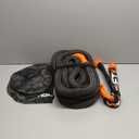 Kinetic Recovery Tow Rope: 1.26" x 30ft 55000LBS Snatch Strap with Soft Shackles Heavy Duty Offroad Towing Straps Kit for Trucks SUV UTV ATV Tractor Car Jeep - Black