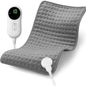 Electric Heating pad,25 x12 Portable Heating Pad for Period Cramps Back Neck Shoulders Pain Relief, 10 Heat Setting Auto Shut Off Moist Dry Heat Pad Birthday Gift for Women Men Black Froday Day Gift (Grey)