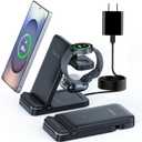 Wireless Charger for Samsung, 3 in 1 Wireless Charging Station for S25 S24 Ultra S23 S22 S21 Note Z Fold Android, Charger for Samsung Galaxy Watch 7 6 5 4 3 Pro Classic Galaxy Buds