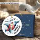 6 x Whale Christmas Ornament 2025 - Xmas Ornaments as Whale Gifts for Women, Animal Ornaments for Christmas Tree Decorations, Sea Animal Lover Gifts for Women Men Coworker Friend Family