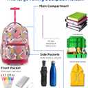 J World Sunrise Kids Rolling Backpack with Wheels for Girls Boys, Roller Bookbag for School, 18 x 13 x 9 Inches, Basketbally
