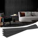 Art3d 4-Piece Wood Slat Acoustic Panels for Stylish Decor and Noise Reduction, 3D Textured Panel for Ceiling and Wall, Matte Black