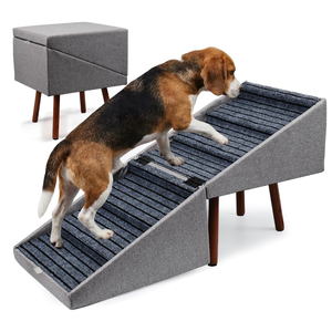 2-in-1 Ottoman Dog Stairs for Large Dogs,21.6 Inch Foldable
