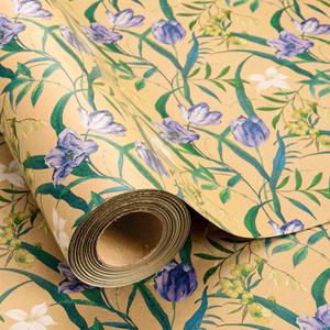 2 x MAYPLUSS Floral Kraft Wrapping Paper Roll - 17Inch x 33Feet - Elegant Tulip Gift Wrapping Paper Watercolor Flower Gift Wrap Paper for Birthday, Mothers Day, Bridal Shower, Engagement, Valentine's Day