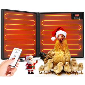 Chicken Coop Heater for Winter with Remote APP Control, 30''x12'' Large Foldable Chicken Heaters Warmer Inside Coop with Adjustable Timer Temp, 180W Safe Flat Panel Radiant Heater for Chickens Coops